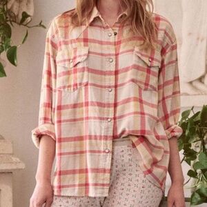 The Great Heritage Flannel Shirt in Cherry Blossom size 0